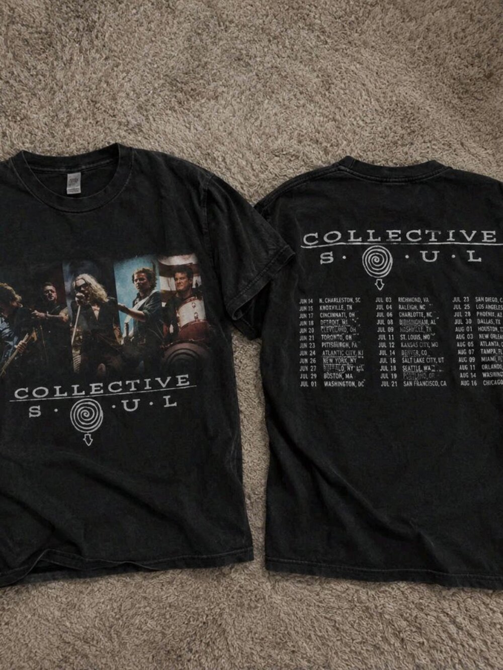 Collective Soul Band Tour Graphic T-Shirt Black